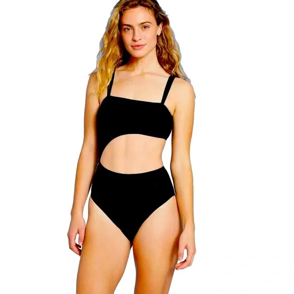 Shade & Shore Women's Ribbed Cut Out One Piece Swimsuit - Size Small - EUC! - Picture 1 of 14